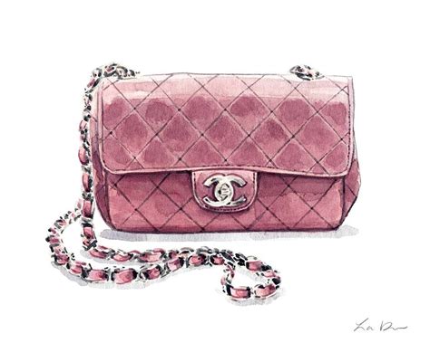 pink chanel purse watercolor png|chanel handbags png.